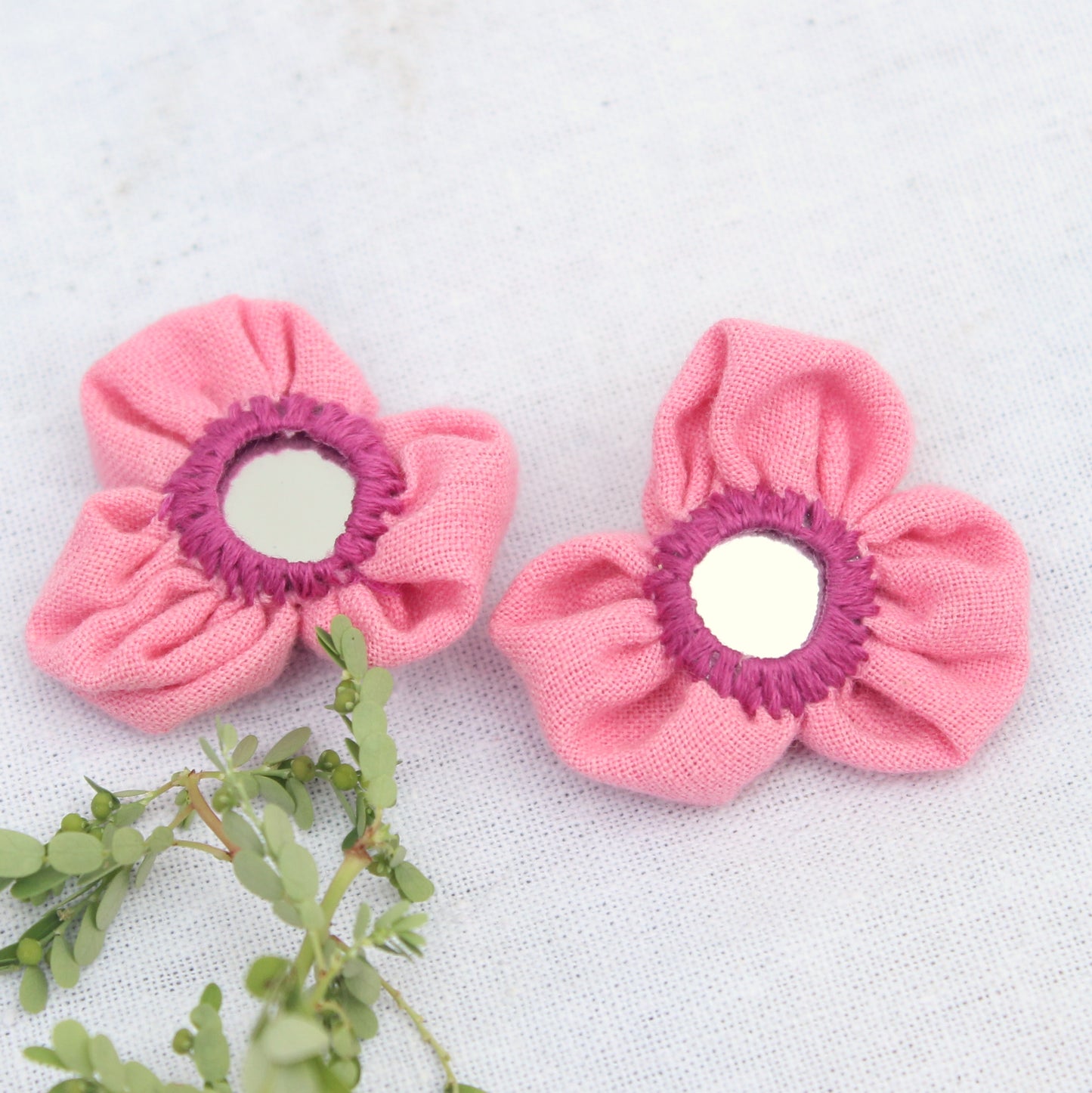 Baby pink ear stud online at bebaakstudio.com