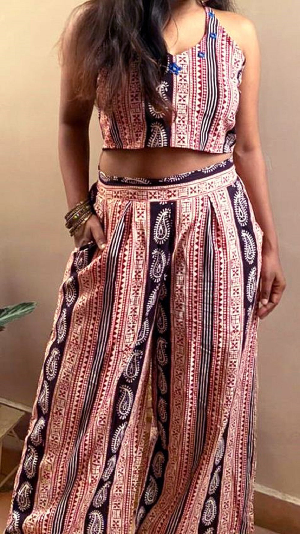 Morni Crop top & Palazzo set