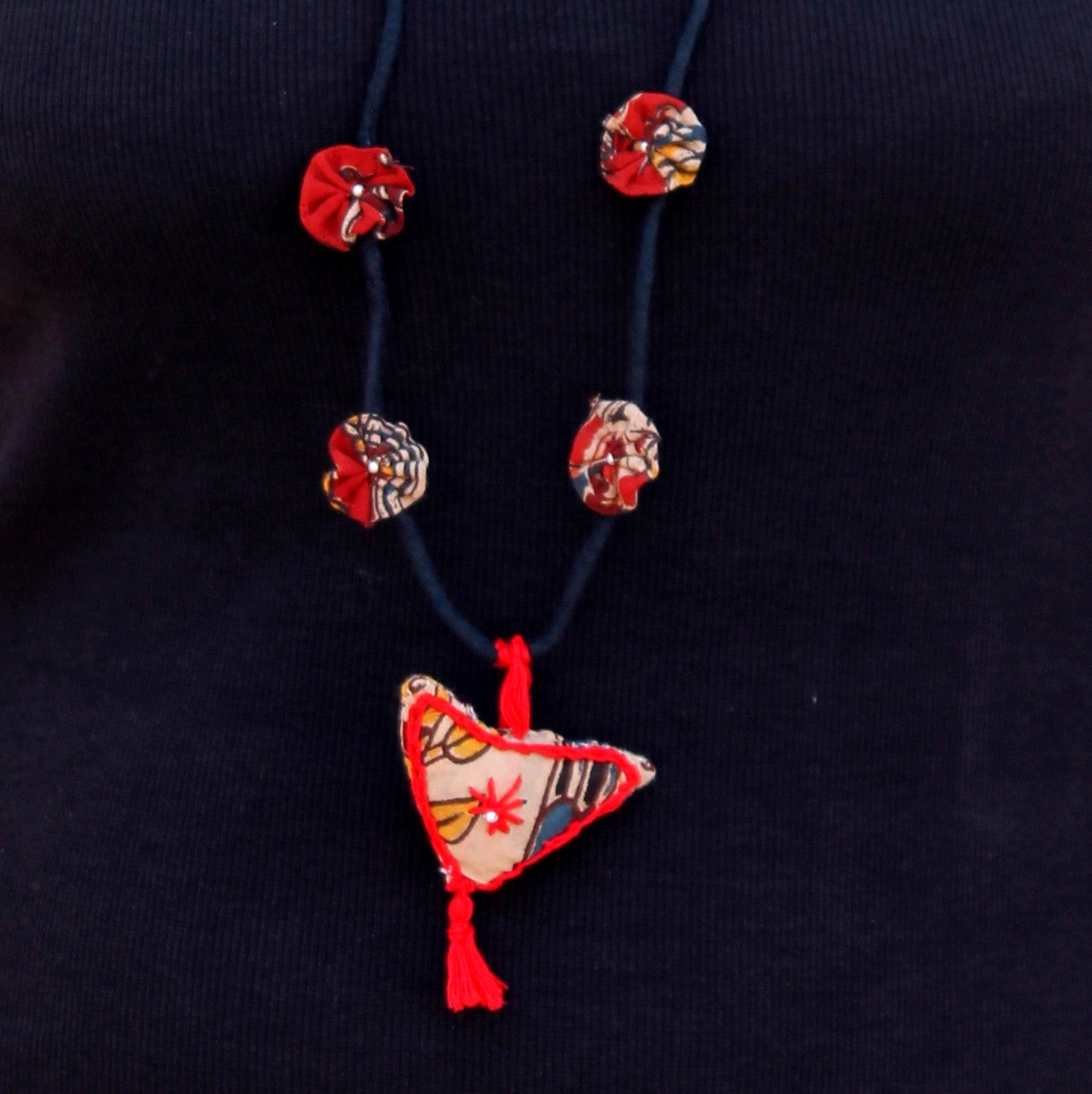 Textile Jewelry- Buy Boho bird pendant necklace online at