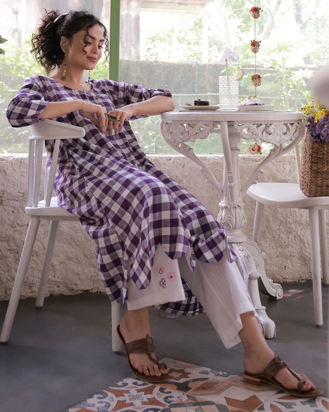 Handwoven pure cotton kurta set for women