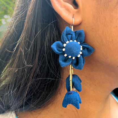 Blue floral dangler