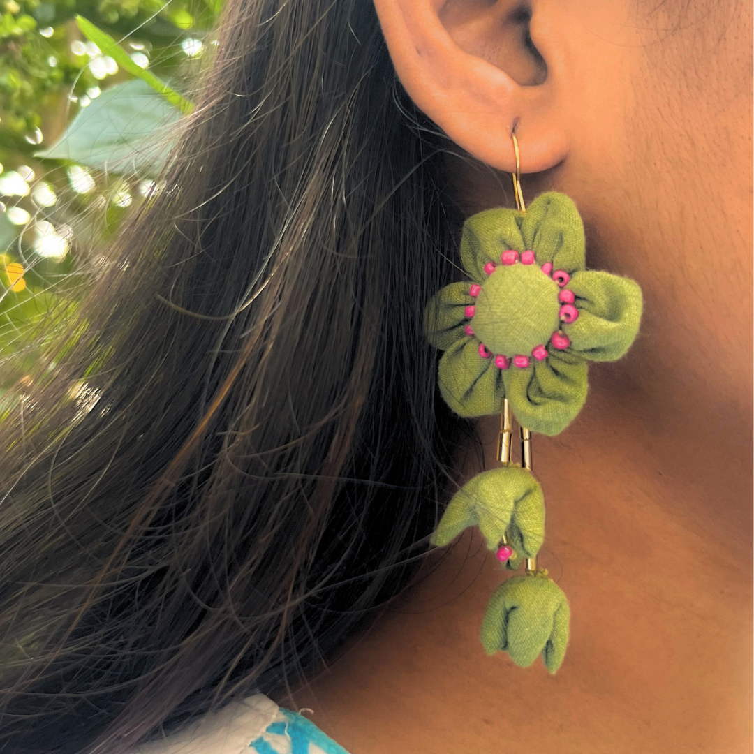 Green floral dangler