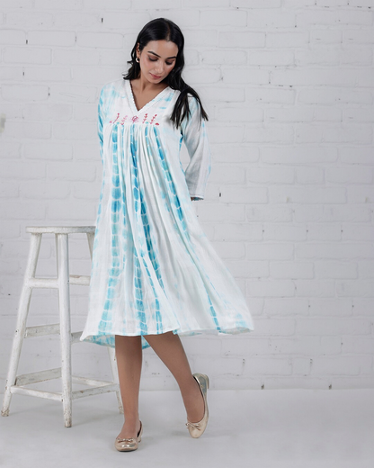 Shop cotton flowy gathered dress from Bebaak Shop cotton flowy gathered dress from Bebaak