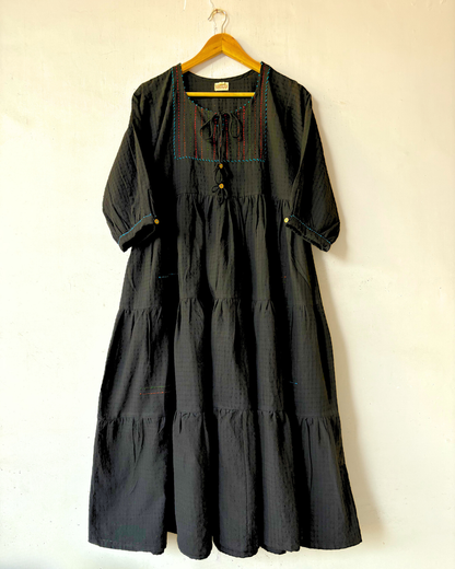 Leyla black tier dress