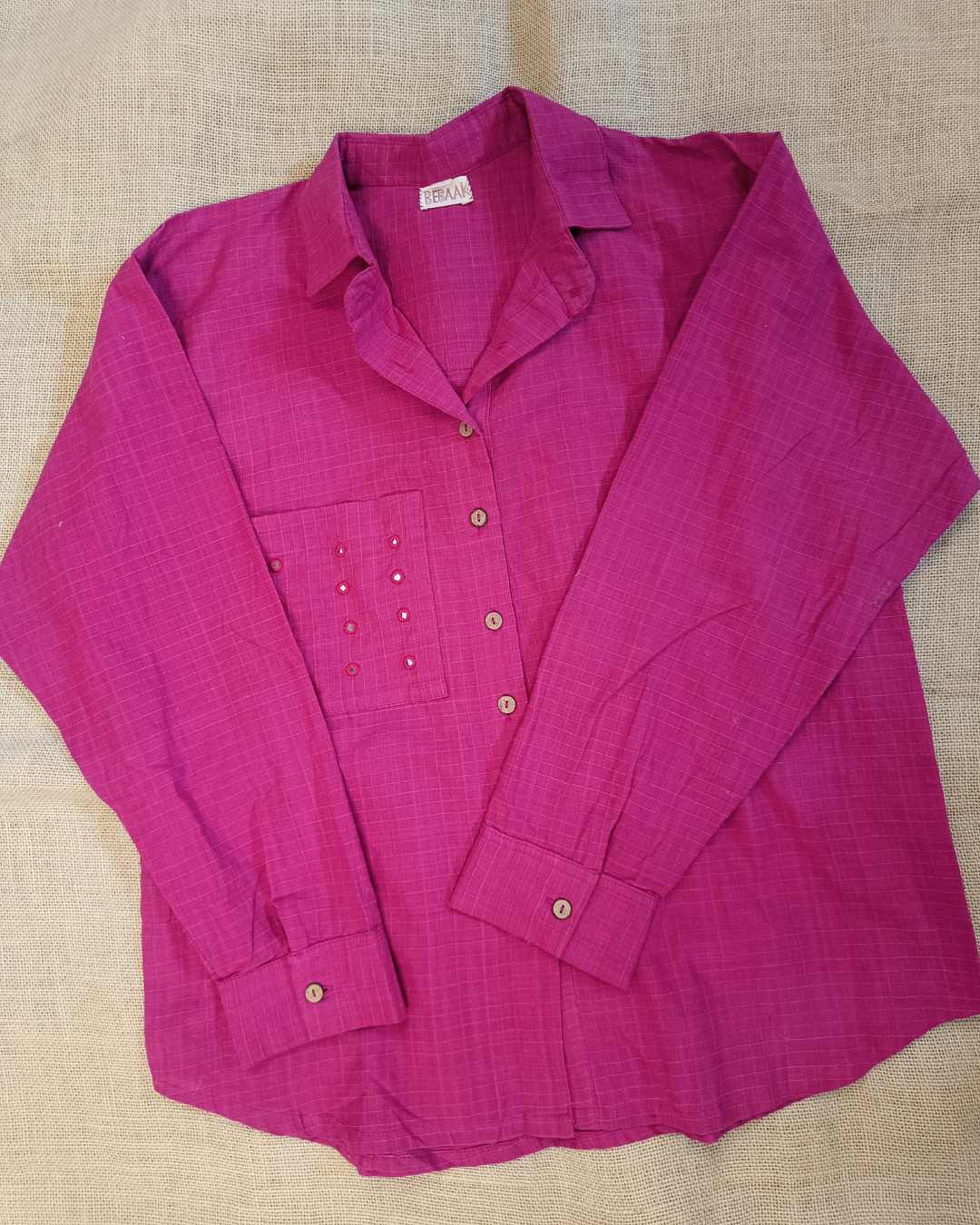 Ruby pink Oversized cotton shirt