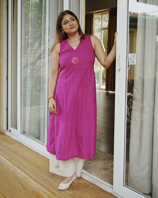 Ruby Rose Handwoven Cotton kurta set