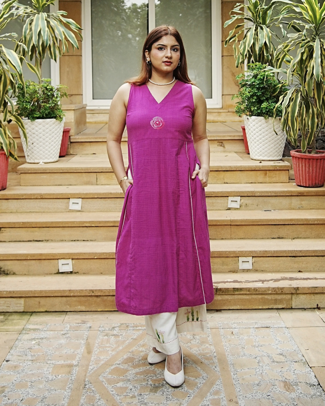Ruby Rose Handwoven Cotton kurta set