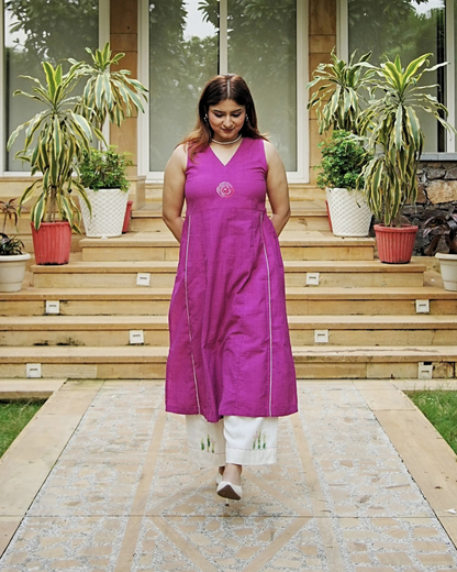 Ruby Rose Handwoven Cotton kurta set