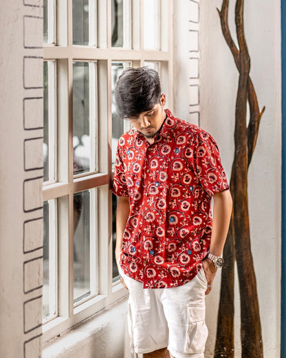 Block printed shirt for men from Bebaak