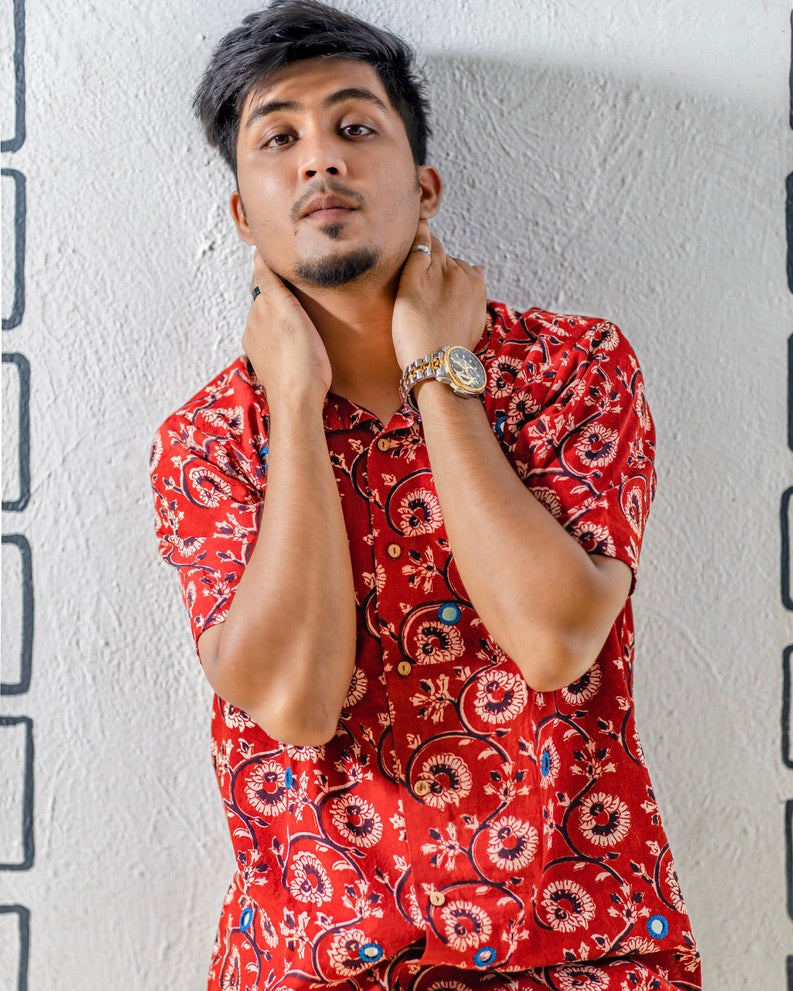 Block printed shirt for men from Bebaak