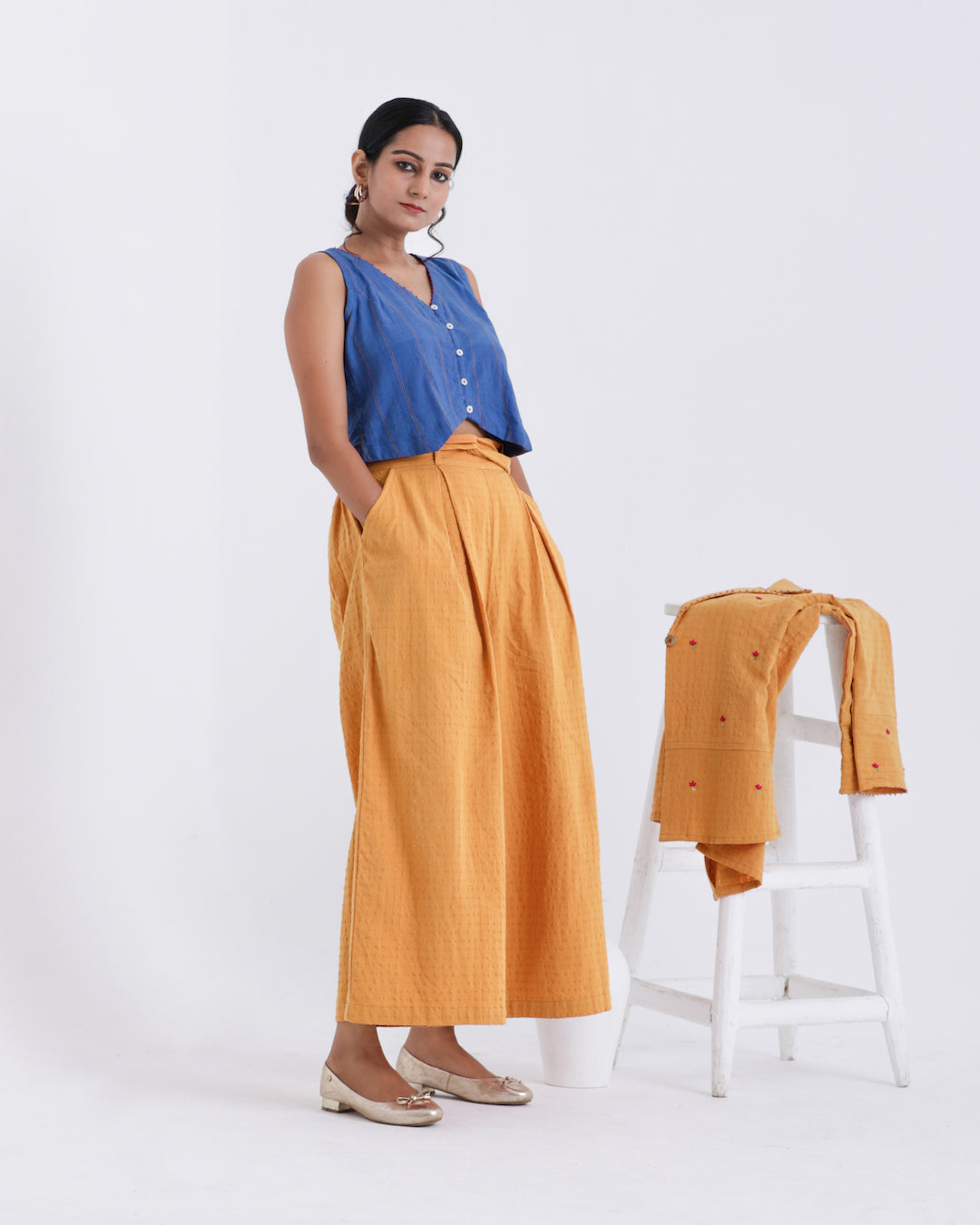 Shop business suit for women from Bebaak: 3 pc set of jacket, top and palazzo