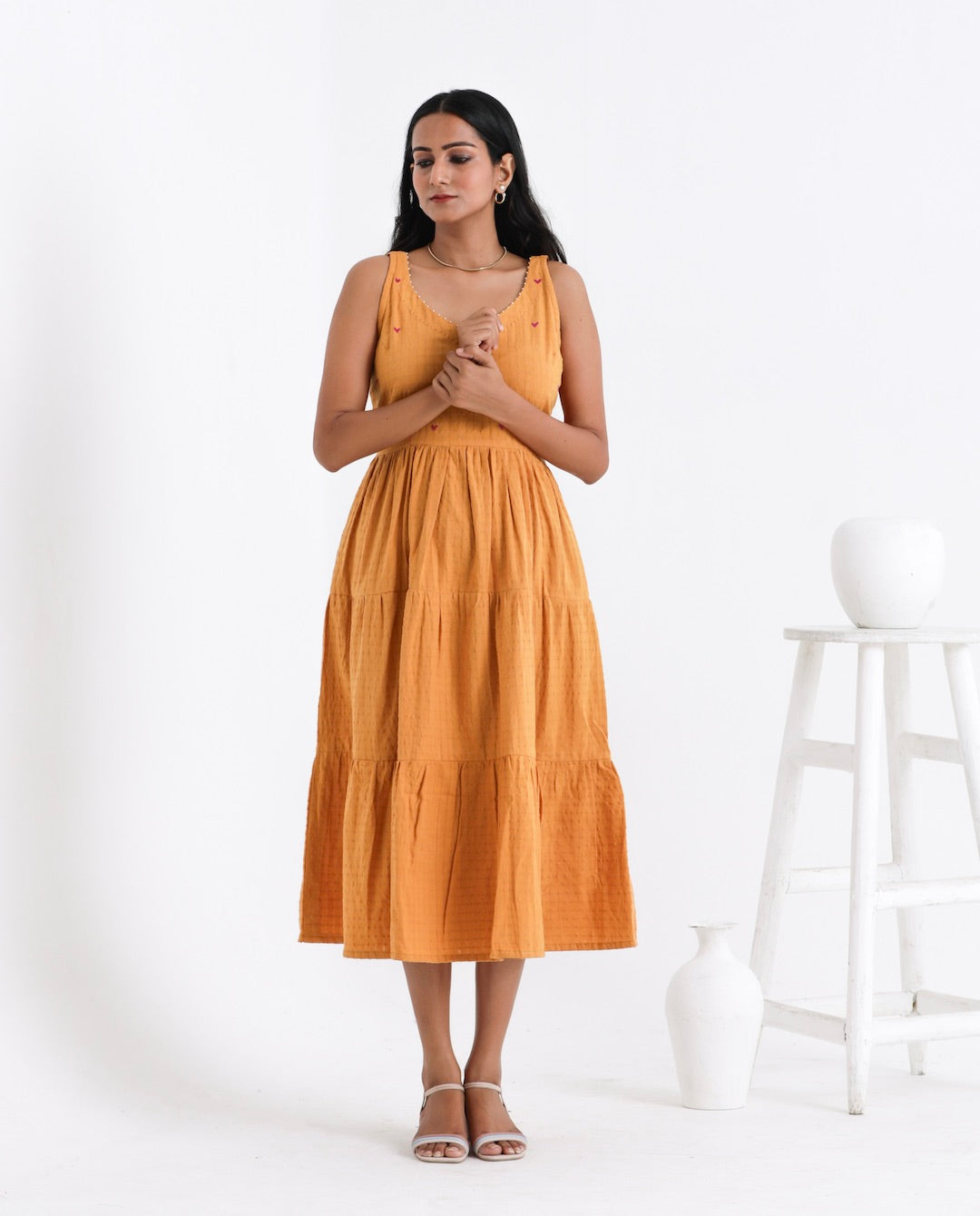 Shop yellow embroidered dress for Diwali from bebaak