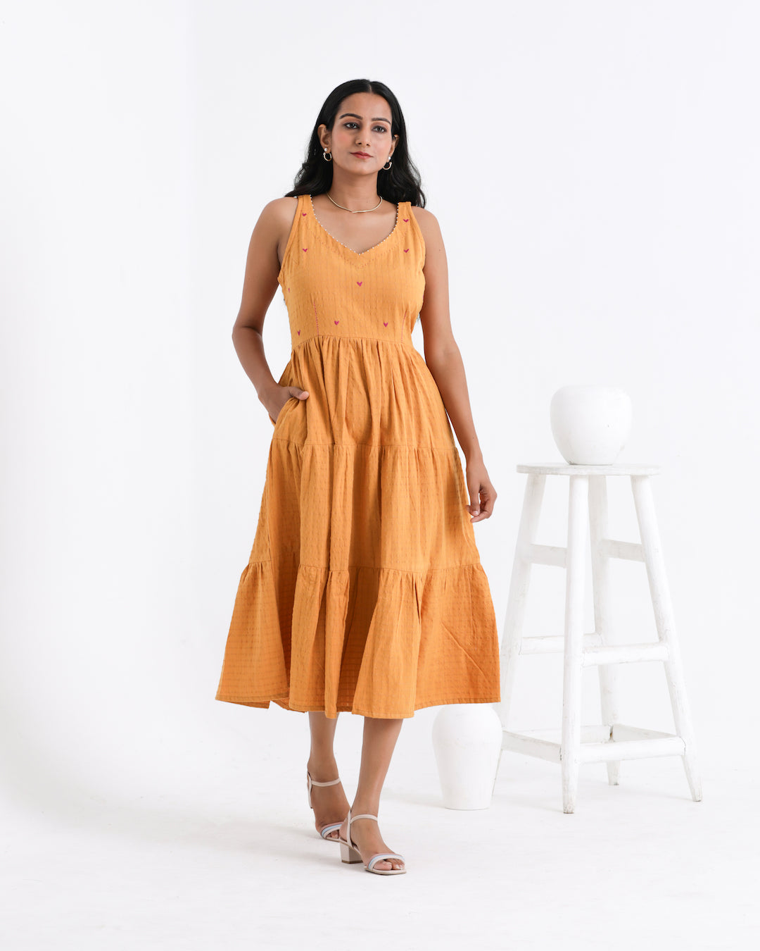 Shop yellow embroidered dress for Diwali from bebaak