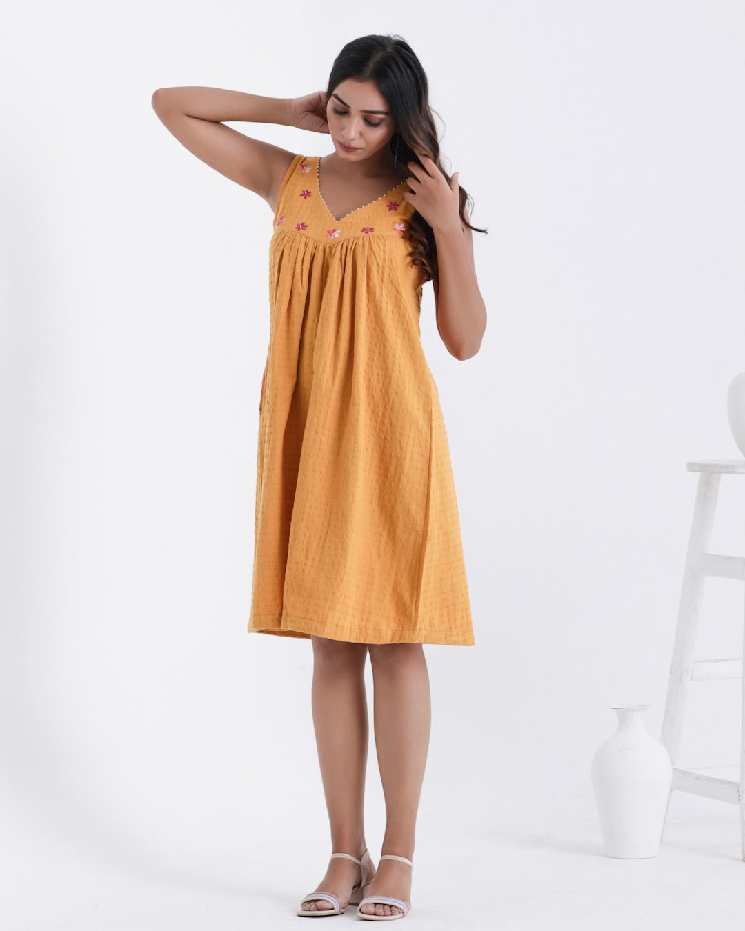 Shop yellow embroidered dresse for Diwali from bebaak