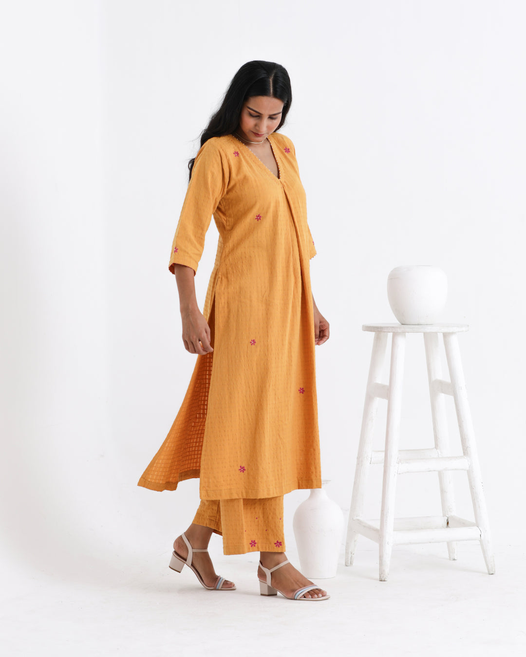 Shop earthy yellow kurta palazzo tunic set from Bebaak : Festive wear and casual wear