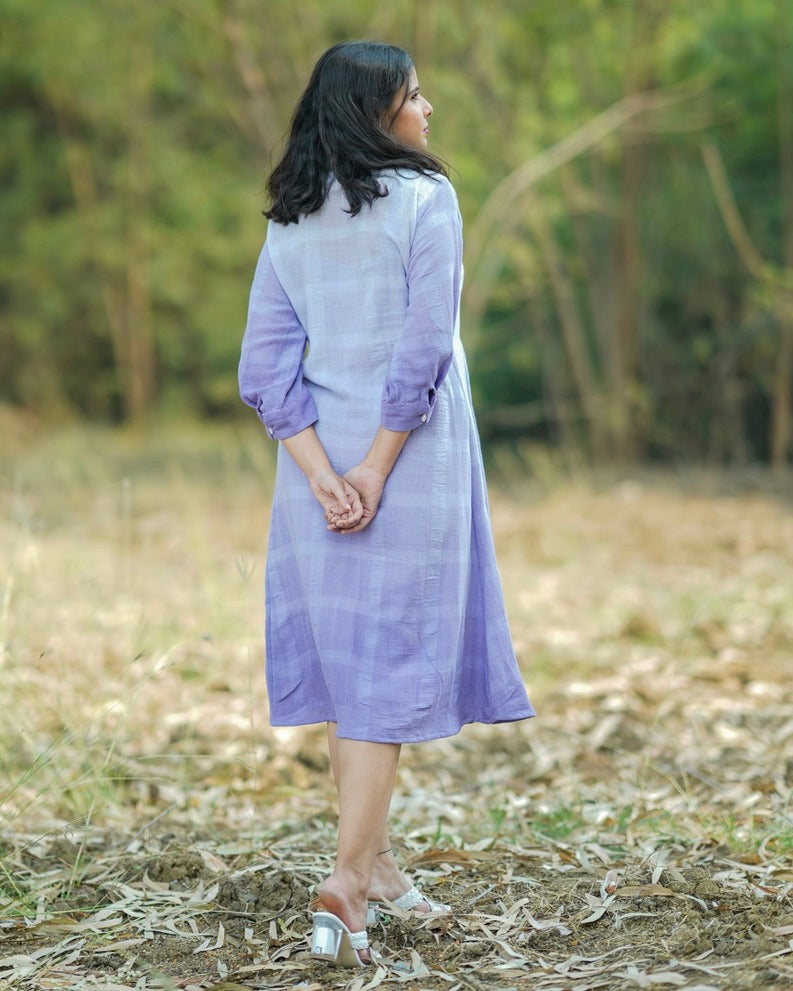 Shop lilac cotton ombre dress from bebaak