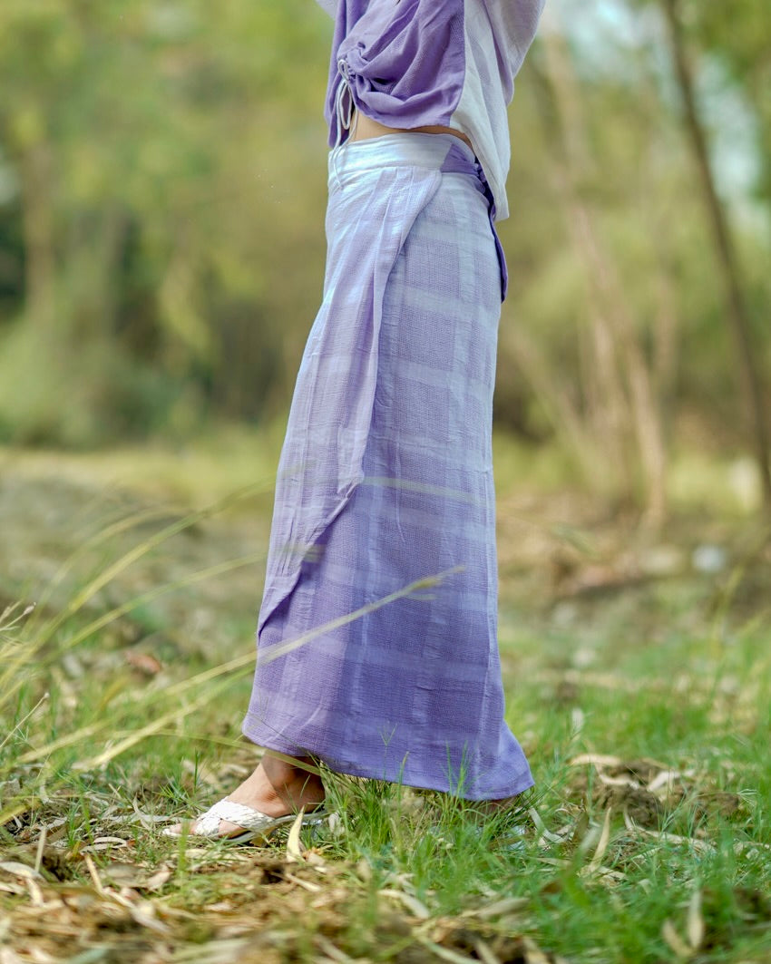 Arya lilac wrap skirt online at bebaakstudio.com