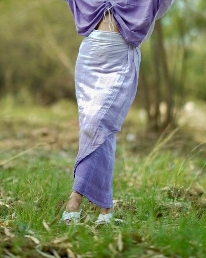 Arya lilac wrap skirt online at bebaakstudio.com