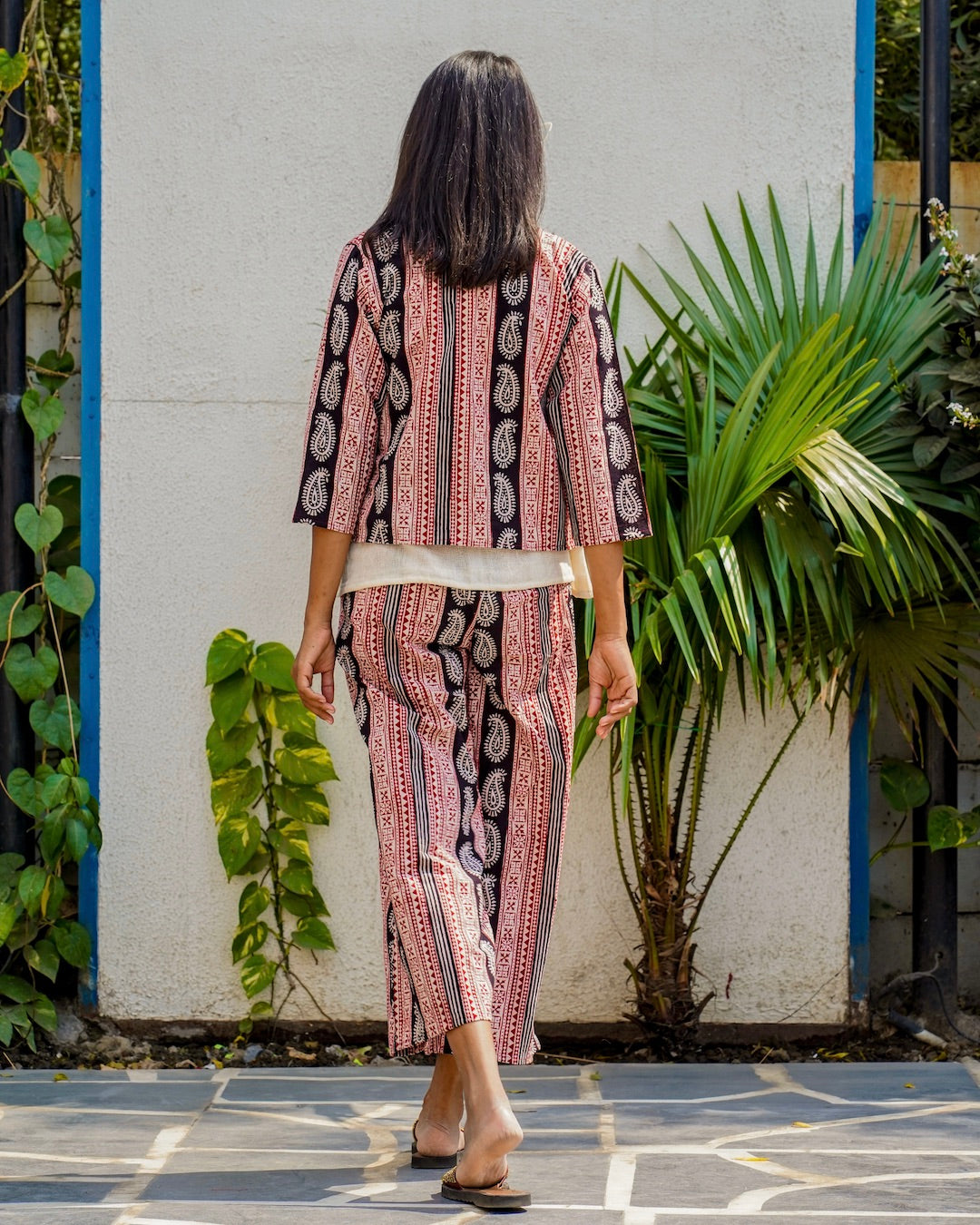 Shop Bagh print shrug palazzo set online at bebaakstudio.com