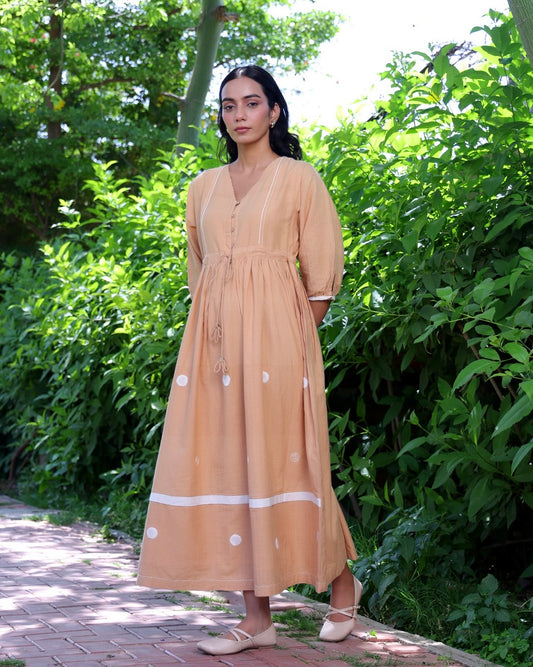 Siennna Beige Handwoven Maxi Dress