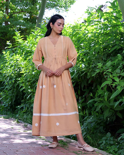 Siennna Beige Handwoven Maxi Dress