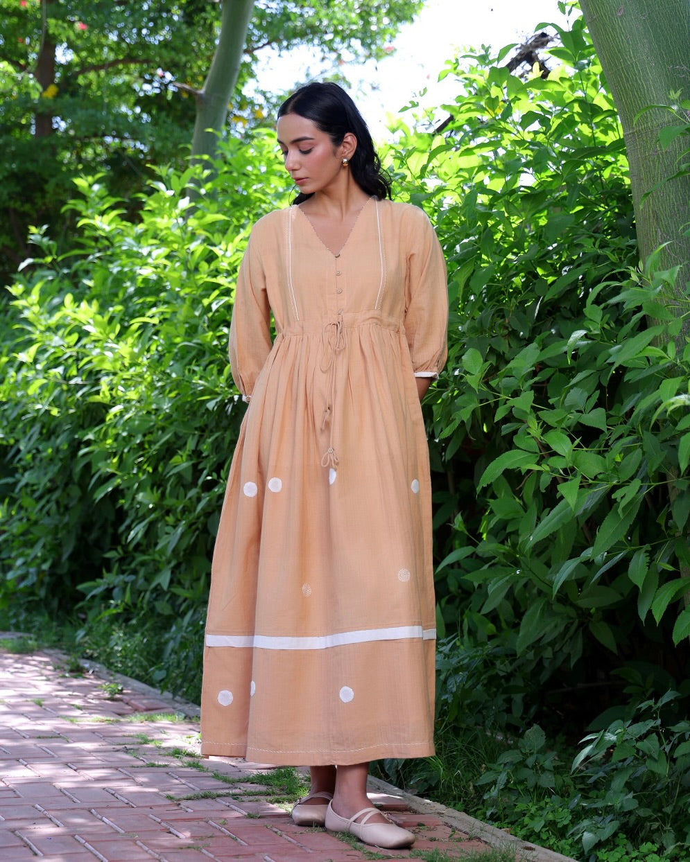 Siennna Beige Handwoven Maxi Dress