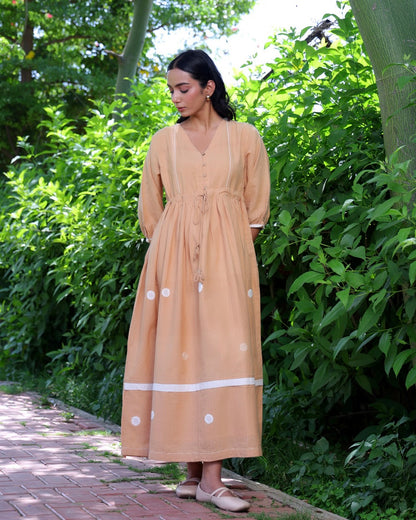 Siennna Beige Handwoven Maxi Dress