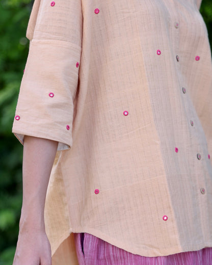 Beige Mirror Anti fit Shirt