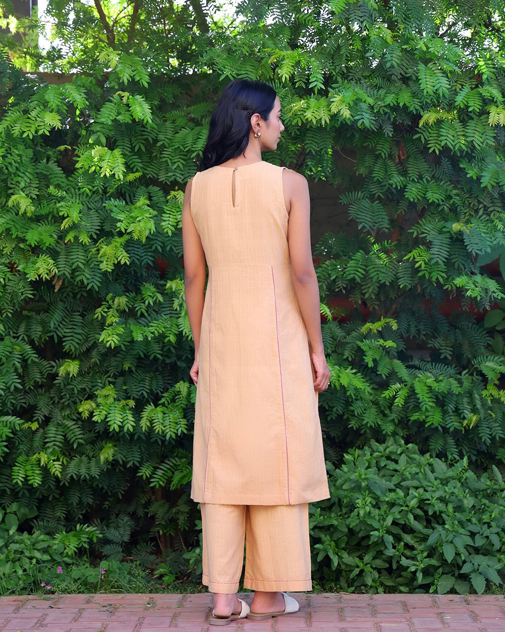 Lotus Beige Handwoven Kurta Set