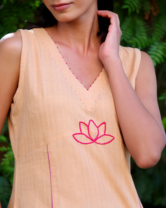Lotus Beige Handwoven Kurta Set