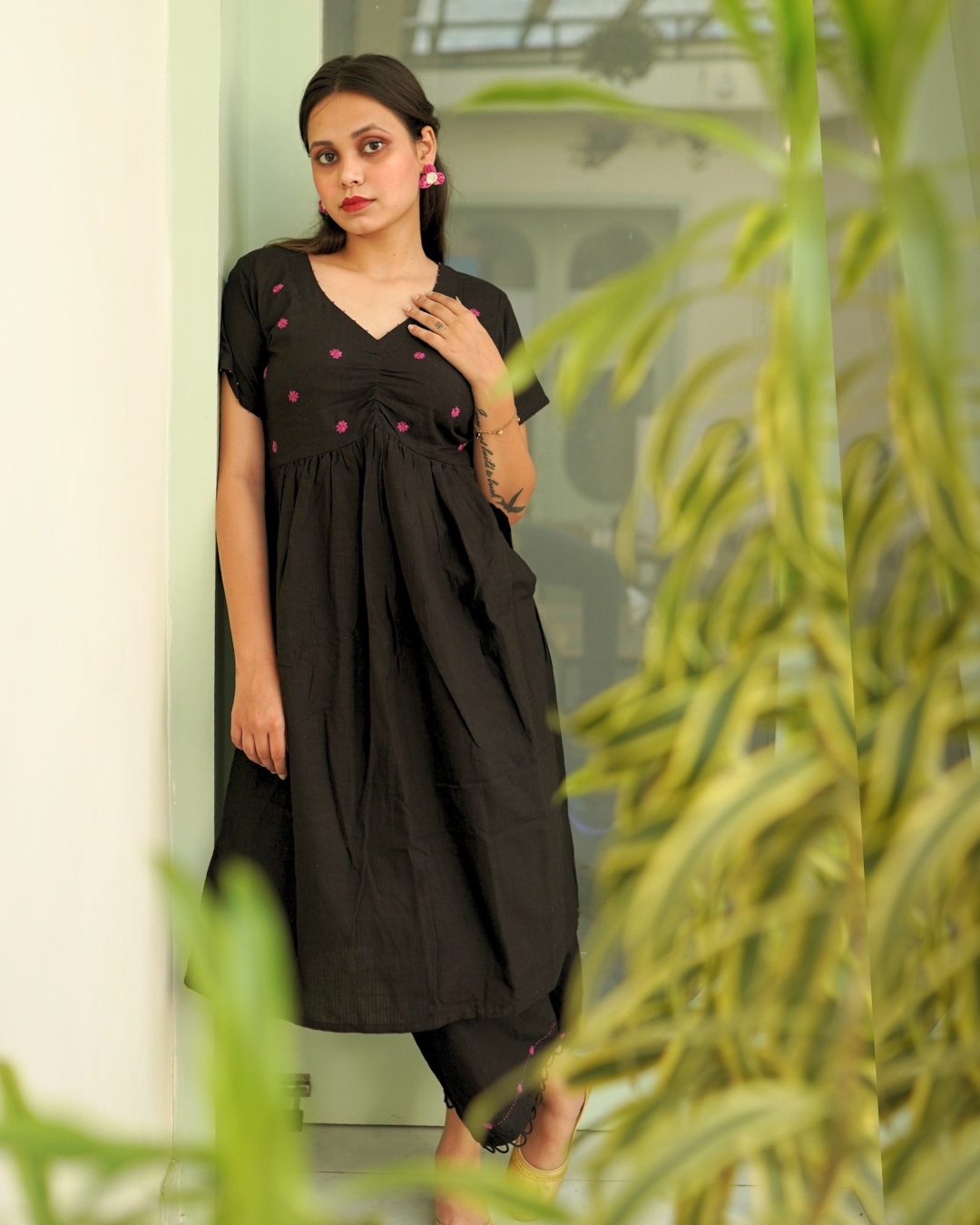 Shop Black handwoven cotton tunic set online at bebaakstudio.com