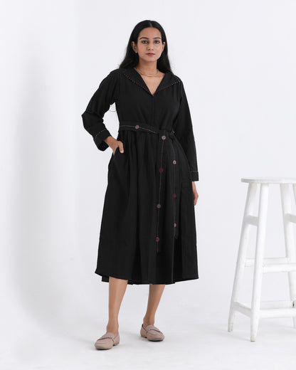 Shop black pleat dress online at bebaakstudio.com