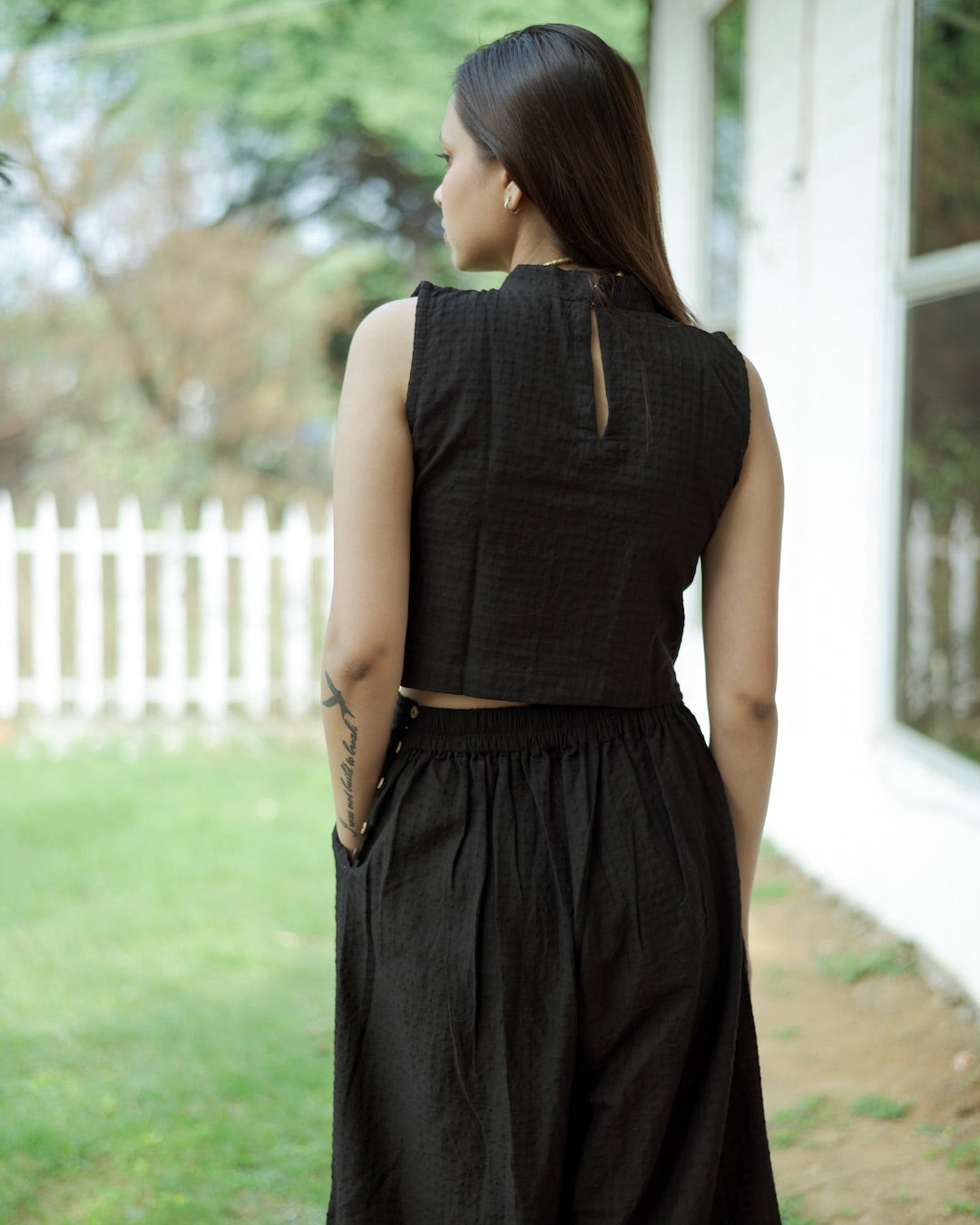 Shop black palazzo co-ord set online at bebaakstudio.com