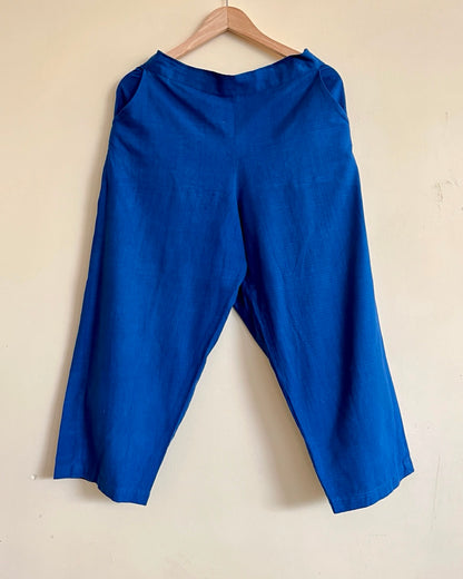 Shama Mirror Blue Handwoven Cotton Kurta set