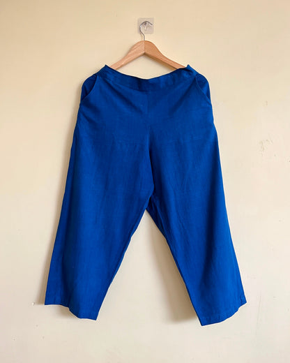 Shama Mirror Blue Handwoven Cotton Kurta set