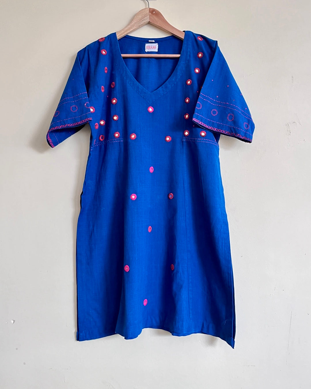 Shama Mirror Blue Handwoven Cotton Kurta set