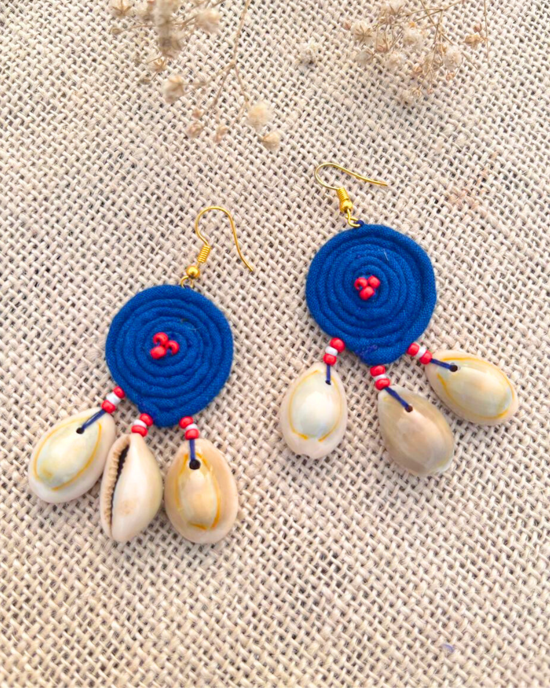Handcrafted up cycled textile boho earrings