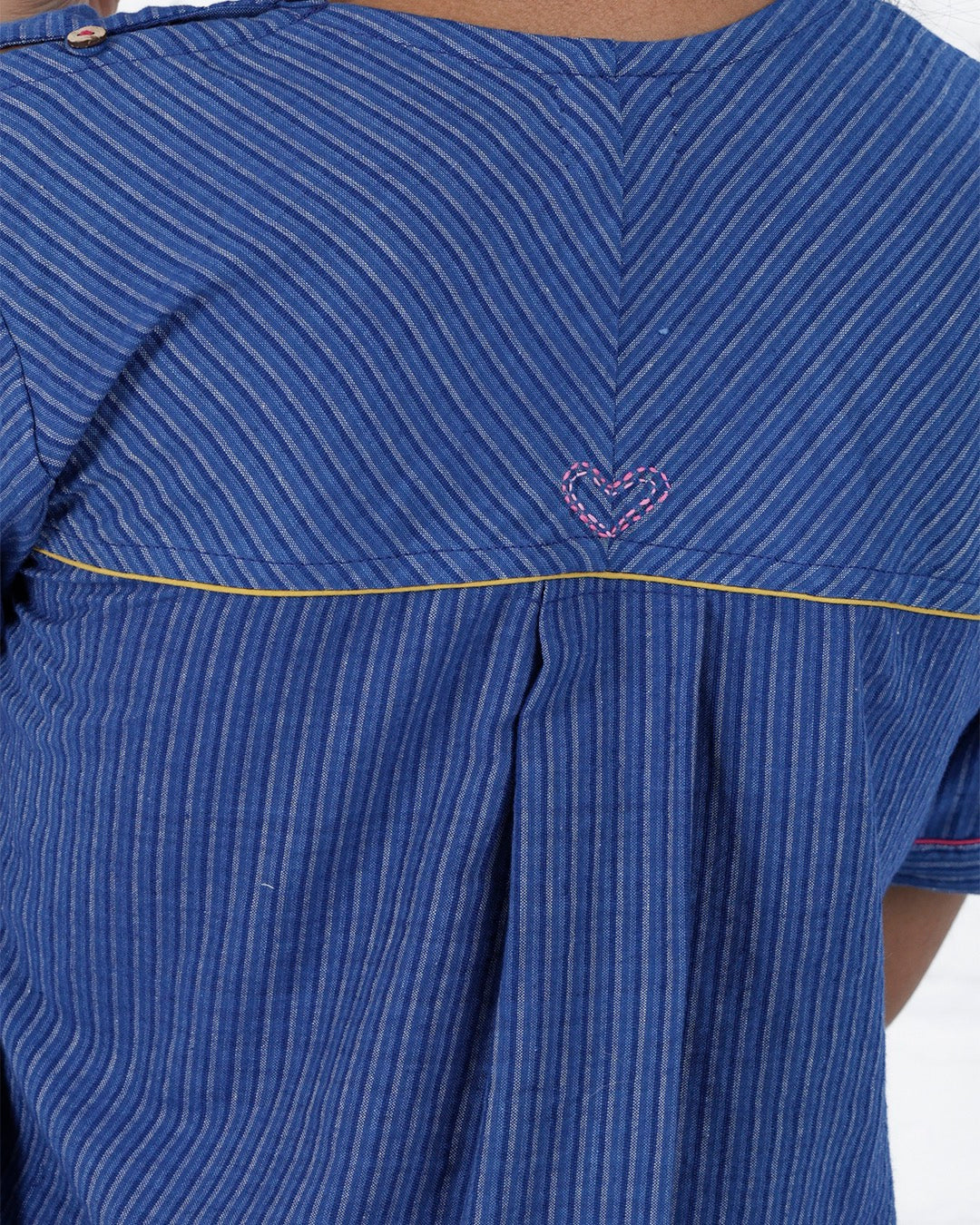 Shop Blue cotton embroidered casual Co-ord online at bebaakstudio.com