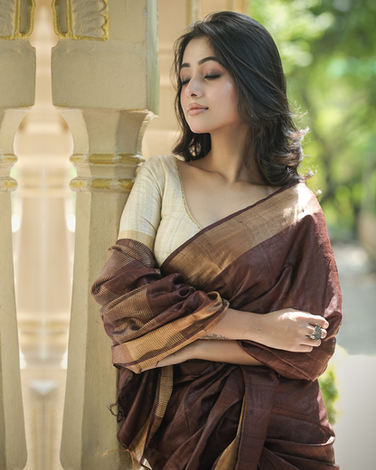 Shipra Brown Kosa Silk Saree