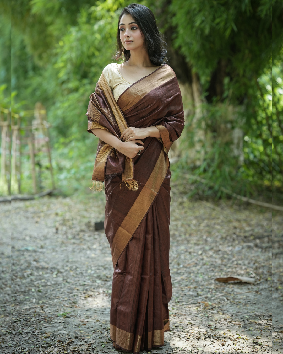 Shipra Brown Kosa Silk Saree