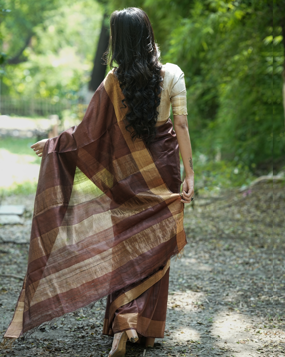 Shipra Brown Kosa Silk Saree