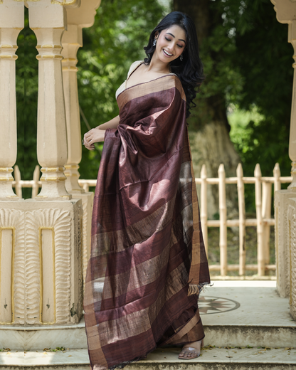 Shipra Brown Kosa Silk Saree