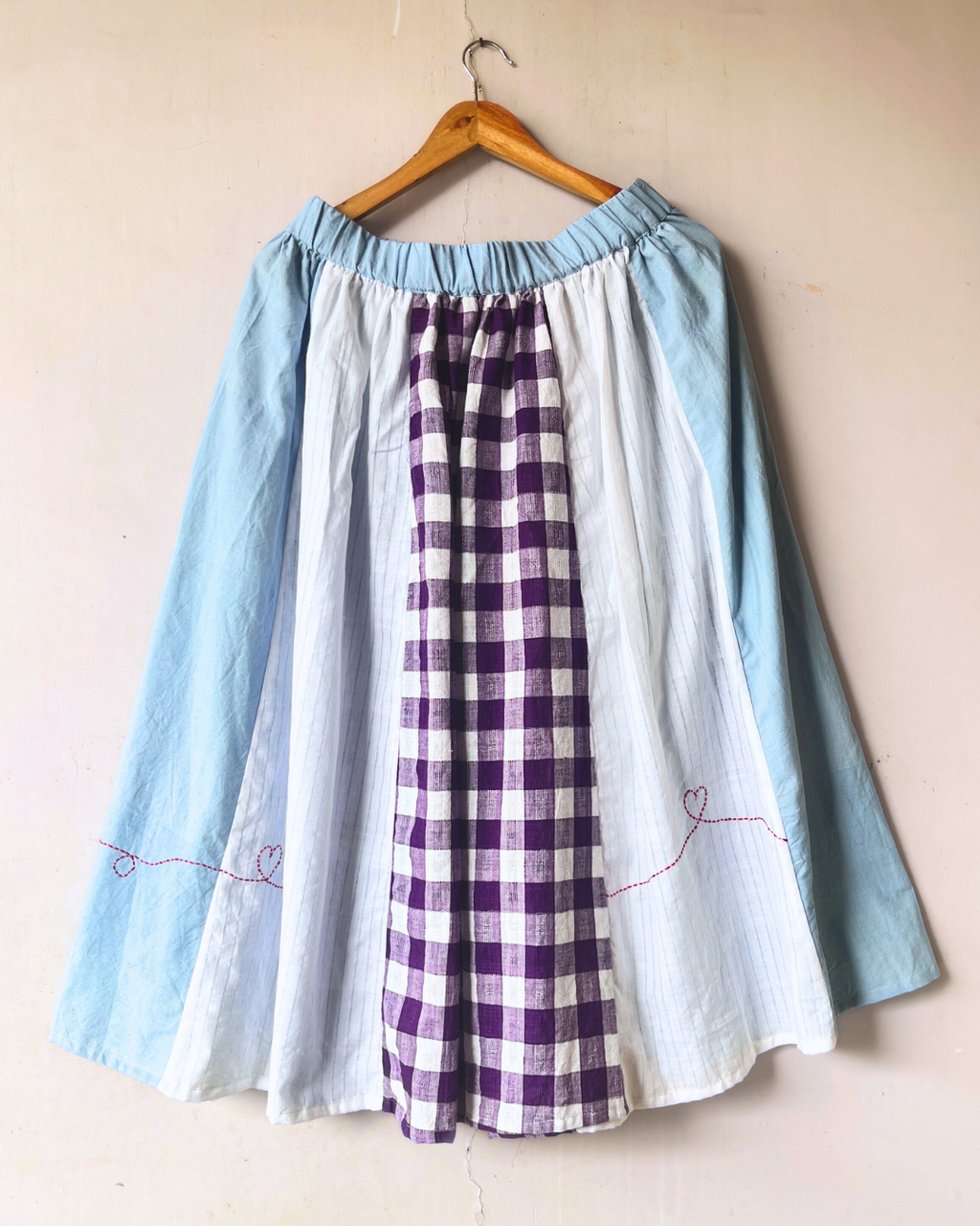 Shop color block cotton Skirt online at bebaakstudio.com