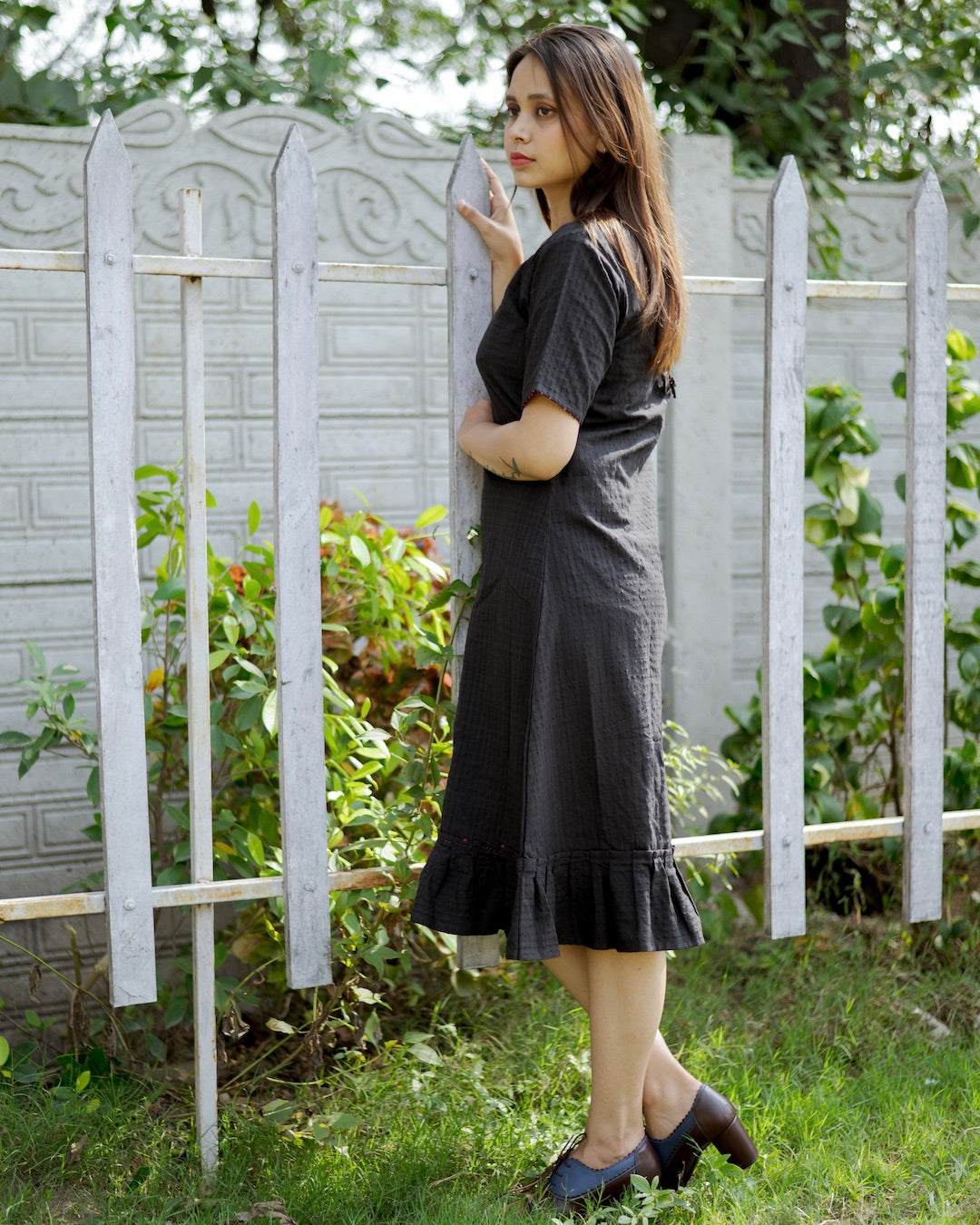 Shop black A line dress online at bebaakstudio.com