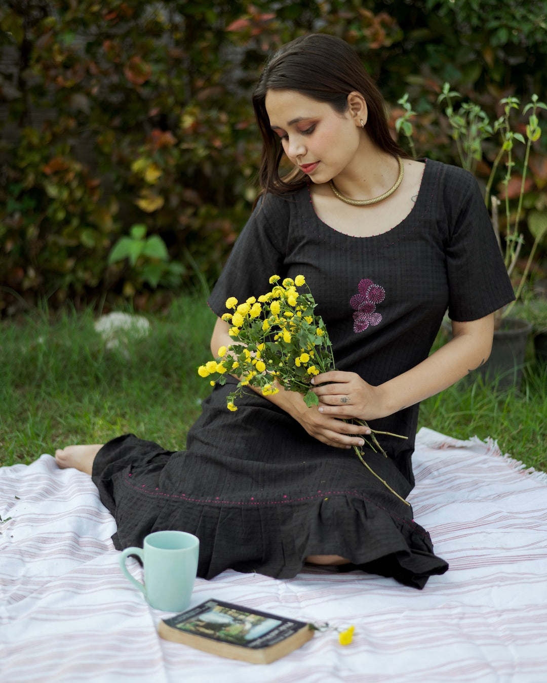 Shop black A line dress online at bebaakstudio.com