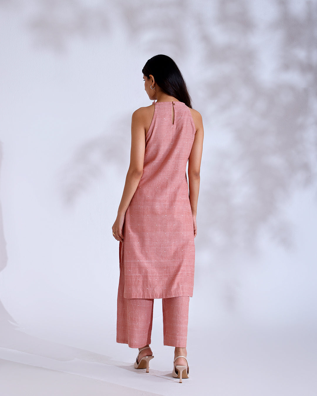 Daisy Coral Halterneck Kurta Set