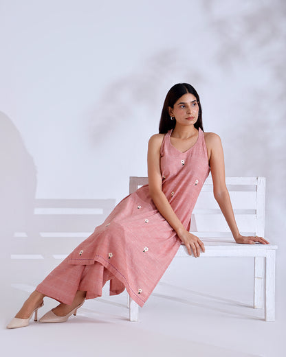 Daisy Coral Halterneck Kurta Set