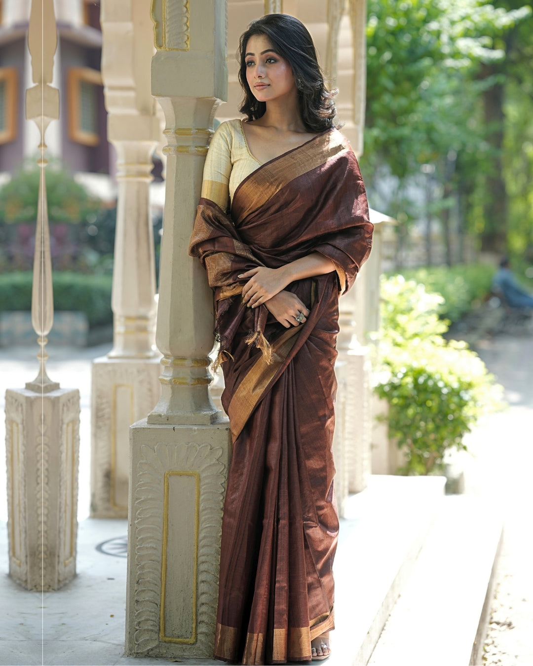 Shipra Brown Kosa Silk Saree