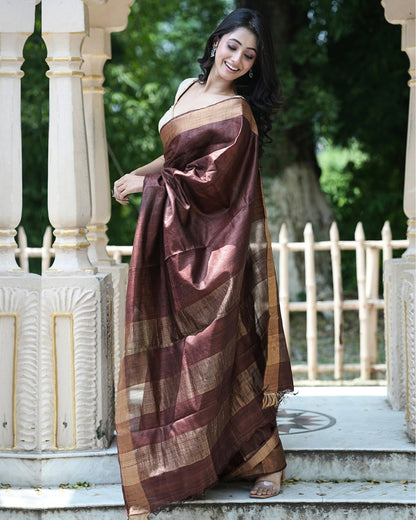 Shipra Brown Kosa Silk Saree