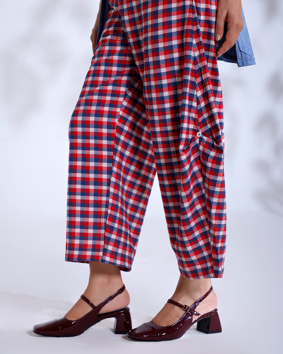 Fez Dusky Blue Handwoven Cotton Three-Piece Set